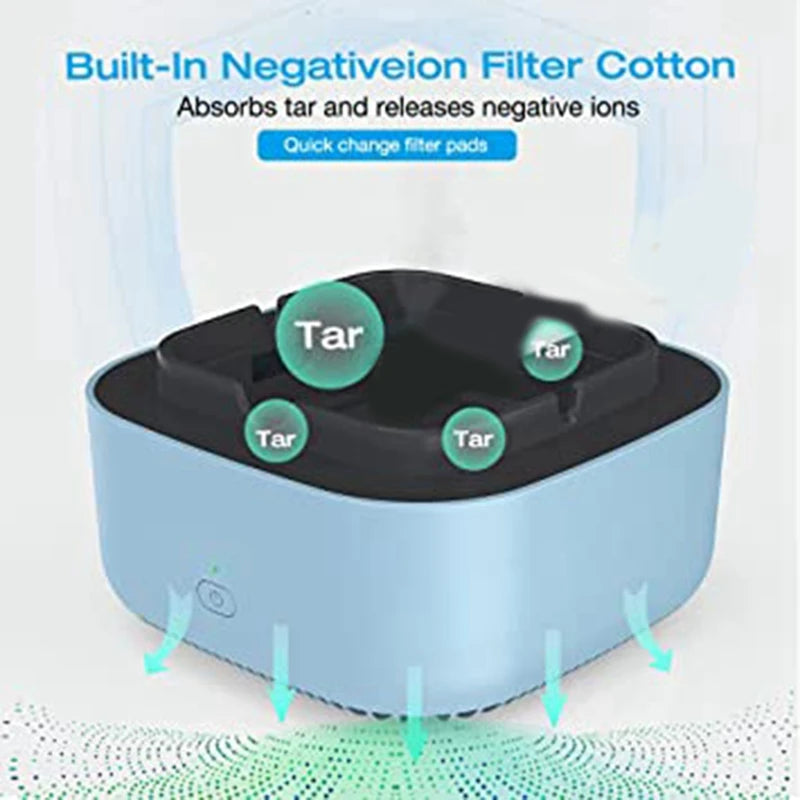 1Set Smart Ashtray Air Purifier Home Office Aromatherapy High Flame Retardant Nylon + Glass Fiber Smokeless Ashtray Oasis Select