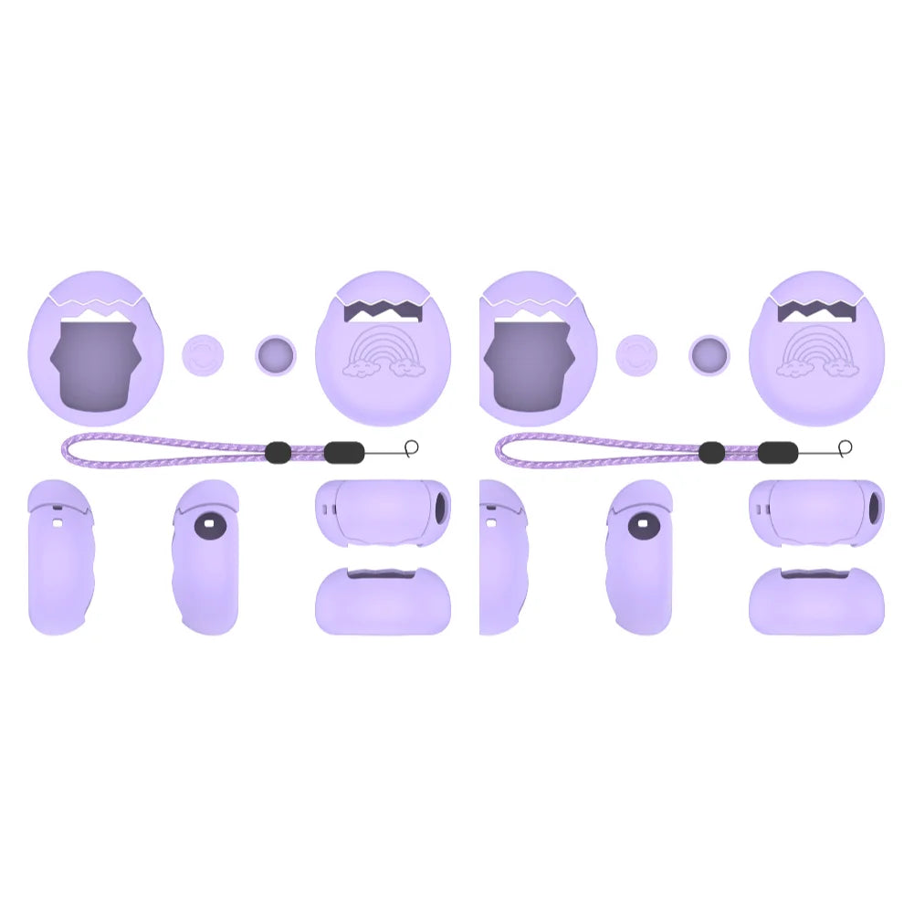 Silicone Cover with Thumb Grips & Lanyard Soft Silicone Case Silicone Full Cover Case for Tamagotchi Paradise Game Accessories Oasis Select Purple X2 China Mainland