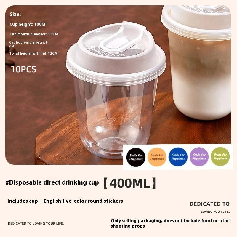 10pcs Transparent Coffee Cups With Lids U-shaped Disposable Cups For Hot Drink Milk Tea Takeaway Beverage Cups Oasis Select 4