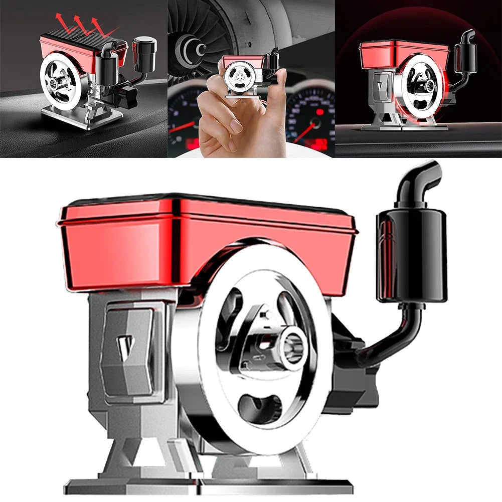 Car Diffuser With Solar Panel And Rotating Vintage Engine Feature Continuous Air Purification And Scent Release For Vehicles Oasis Select