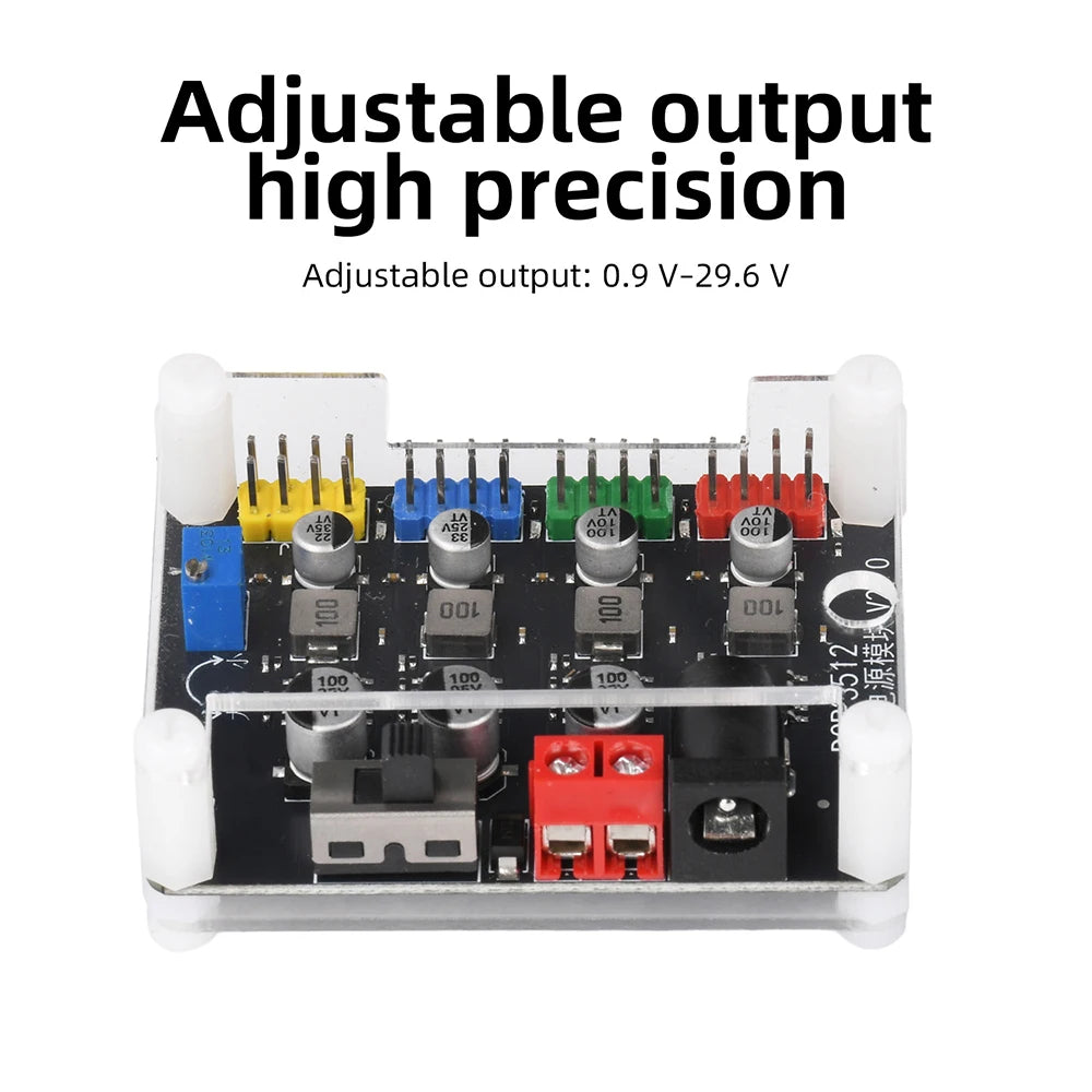 DC-DC Conversion Module DC6V-30V to DC0.9V-29.6V Adjustable Output DCP3512 Four-Way Power Module Power Switch Oasis Select