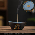 Jade Ceramic Yuanbao Incense Burner Attract Wealth, Stick & Coil Incense Holder for Tea Room Home Desktop Decoration Oasis Select B