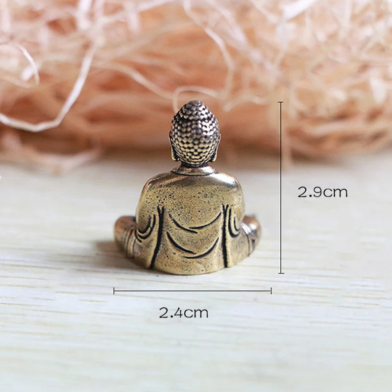 Exquisite Pure Copper Buddha Ornaments Trumpet Home Decoration Shakyamuni Brass Car Statues Bronze Buddha Figurines Gifts Oasis Select