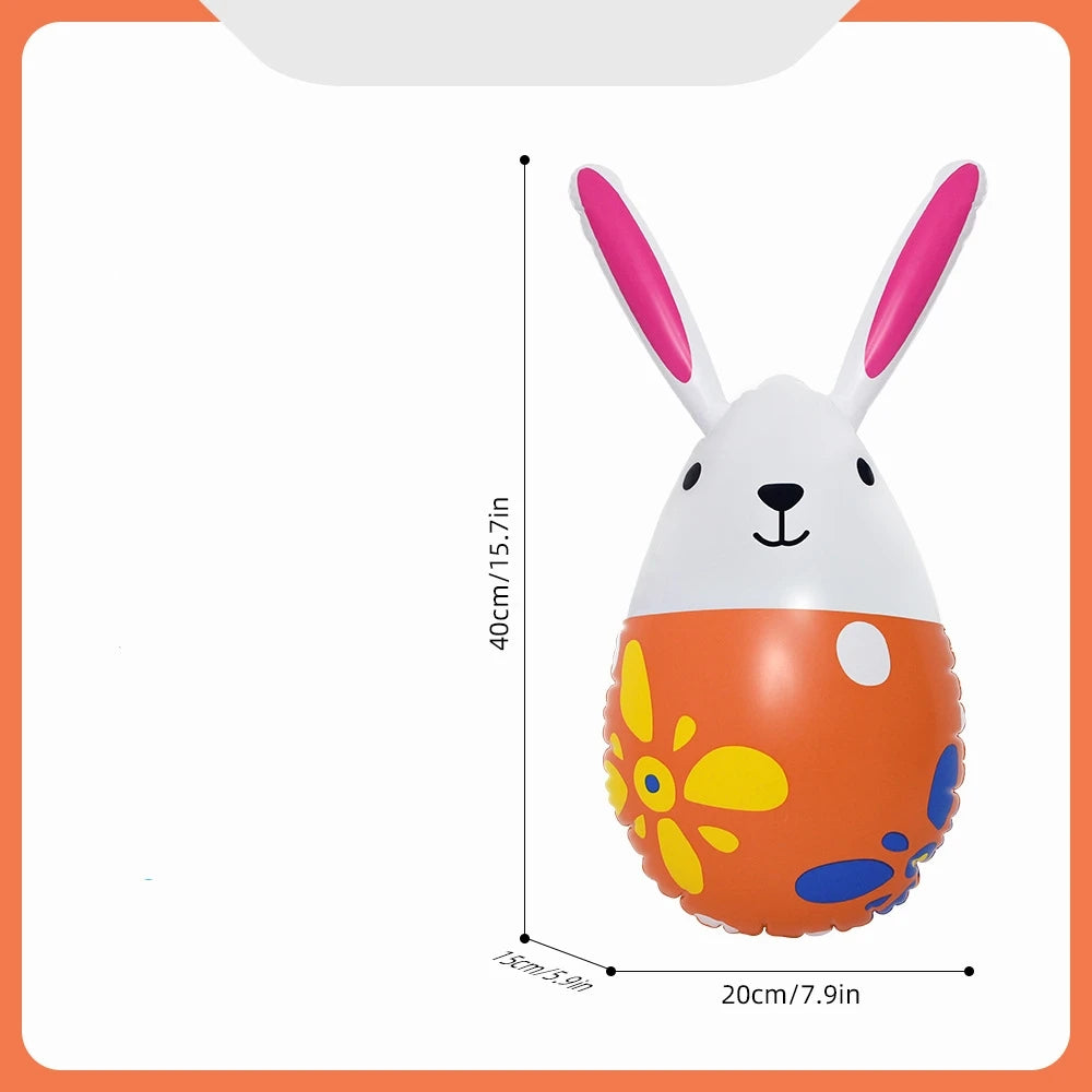 Inflatable Colorful Rabbit Egg Christmas Easter Toys Home Garden Decorations Accessories for Festival Party Outdoor Sport Toy Oasis Select Orange