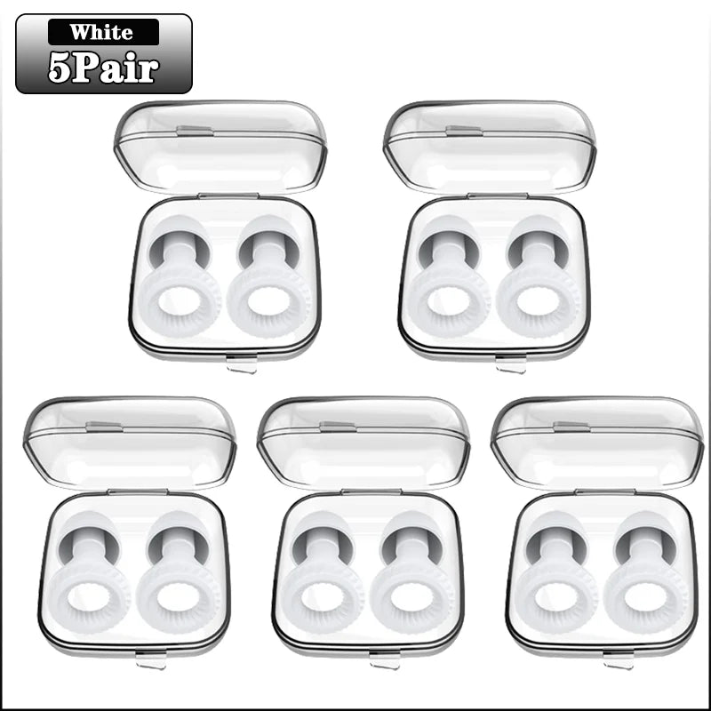 20Pairs Soundproof Silicone Sleep Anti-sound Earplugs Sleep Sleep Special Anti-noise Learning Ear Plugs Noise Cancelling Earplug Oasis Select White-5Pairs