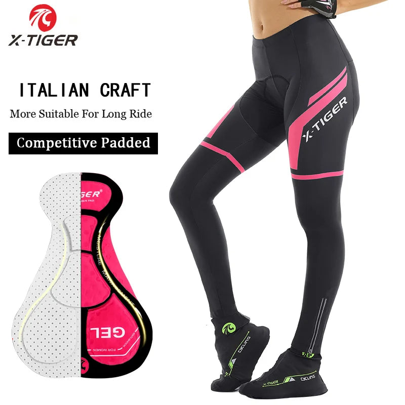 X-TIGER Women Cycling Pants MTB Bike Cycling Trousers Anti-sweat Anti-shock 5D Anti-Slip Padded Gel Racing Bicycle Sport Pants Oasis Select