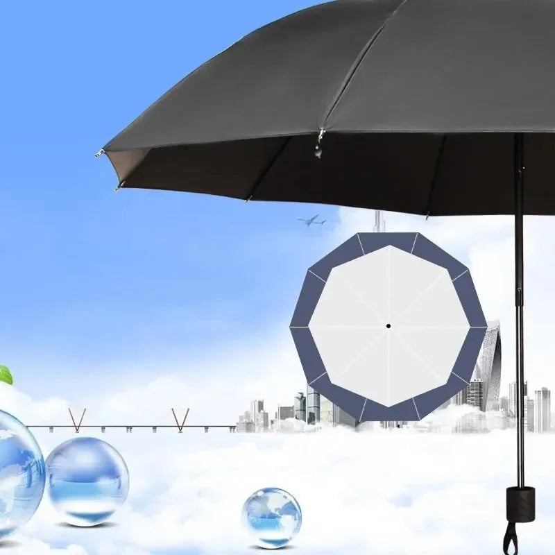 High-Quality 130cm Ten-Bone Umbrella with Reinforced Frame Strong Waterproof Windproof Manual Large Umbrella for Protection Oasis Select