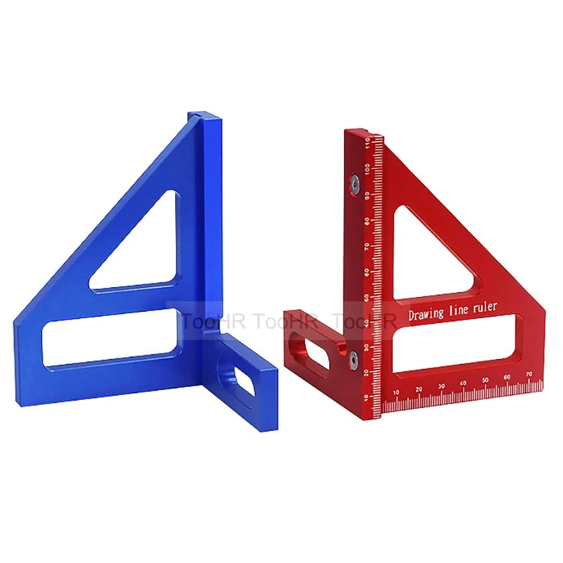 Aluminum Alloy Miter Triangle Ruler Woodworking Square Protractor High Precision Layout Measuring Tool for Engineer Carpenter Oasis Select