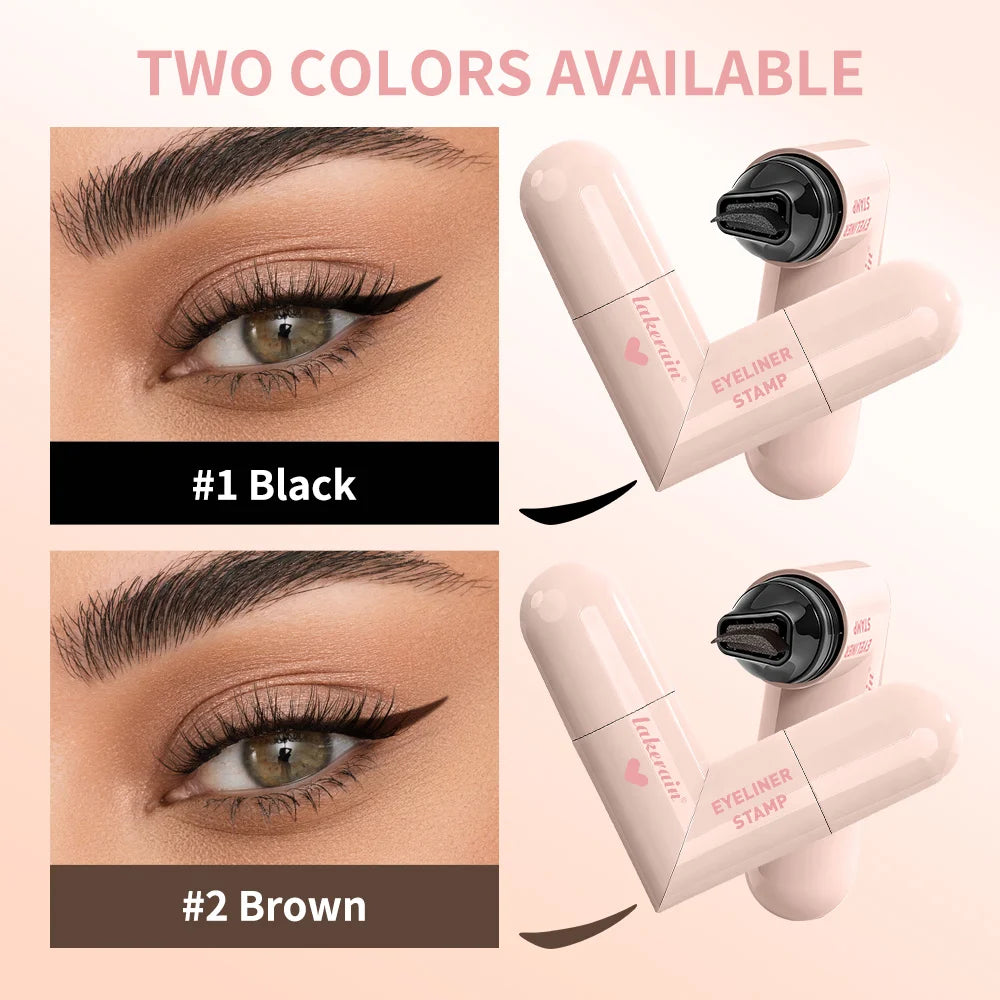Black Brown Eyeliner Stamp Pen Waterproof Triangle Tip Liquid Eyeliner Seal Pencil Long Lasting Quick Drying Eyes Makeup Tool Oasis Select