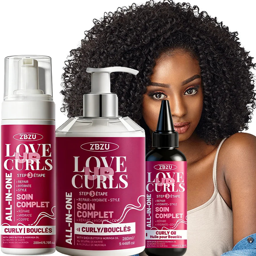 Pink Curl Styling Cream 3-pack contains argan oil to promote waves and curls, deep care and improve shine and elasticity Oasis Select