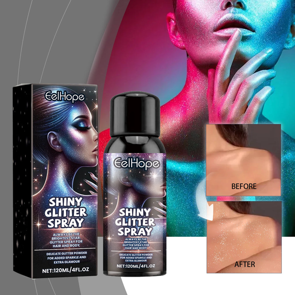 Eelhope Body & Face Glitter Spray – Shimmer Highlighter 120ml Body Glitter Spray Oasis Select