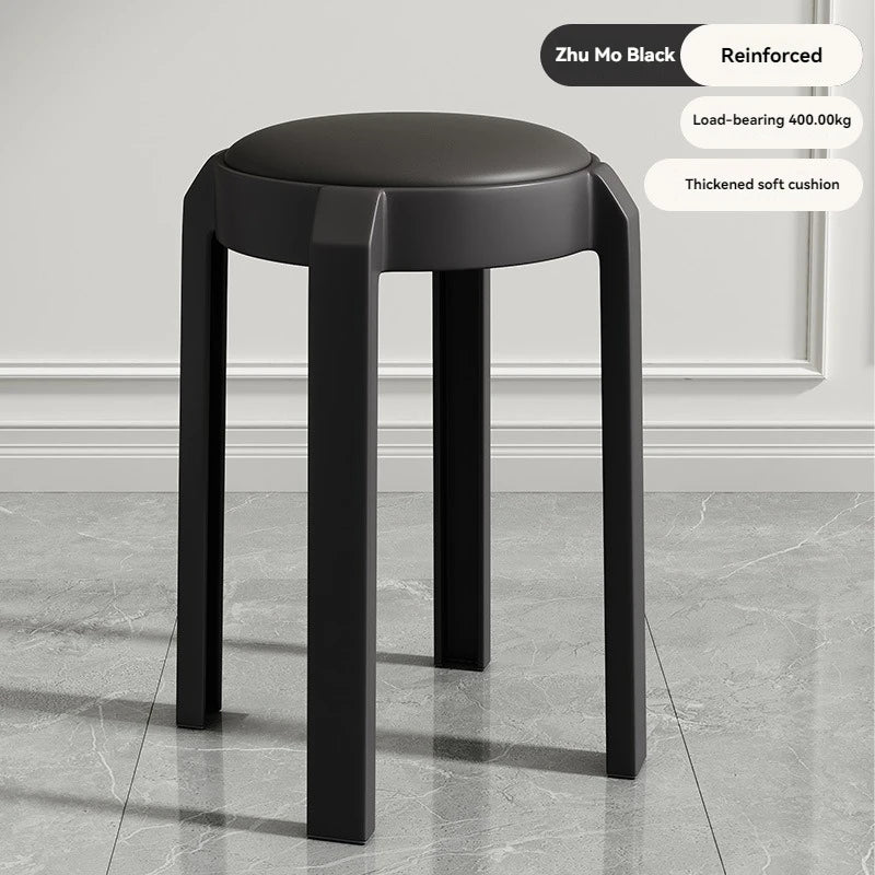 Plastic dining stools for home use in Nordic restaurants. Soft bag stools can be stacked for backup and high stools can be queue Oasis Select Zhu Mo black-27cm