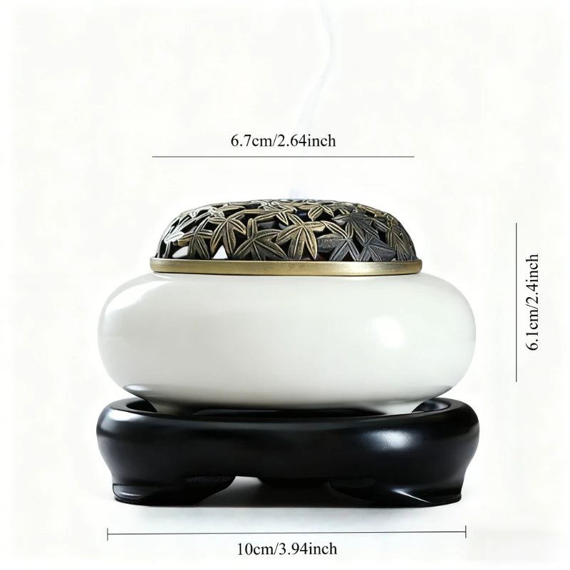 Ceramic Incense Burner Home Indoor Tea Ceremony Ai Grass Home Desktop Decoration Deodorization Minimalist Style Oasis Select