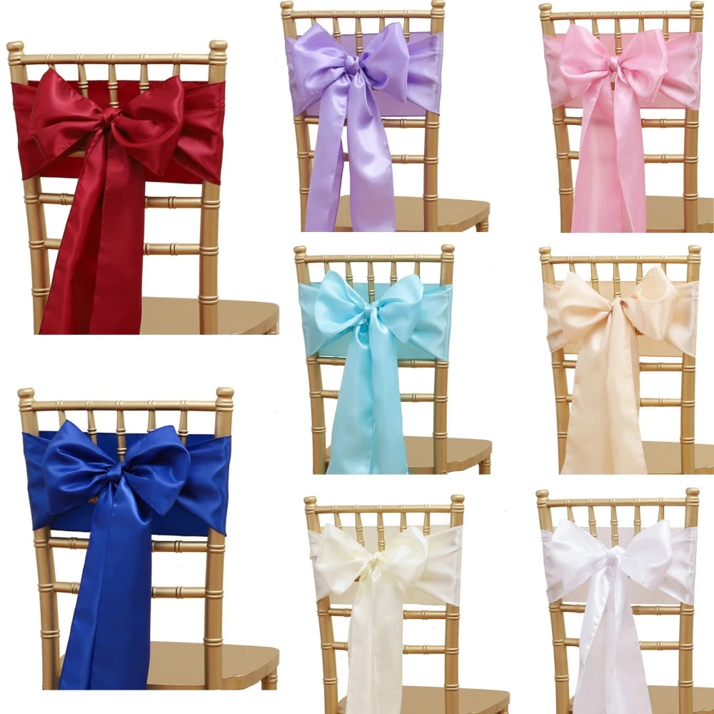 17 x 275 cm Chair Cover Bow Chair Sash Chair Ribbon for Wedding Party Event Banquet Chair Decoration Oasis Select