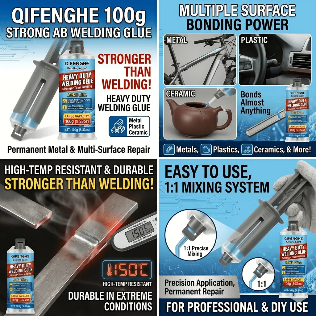 100g Heavy-Duty Welding Glue | High Temp Metal Repair Adhesive Repair Adhesive Gel Oasis Select