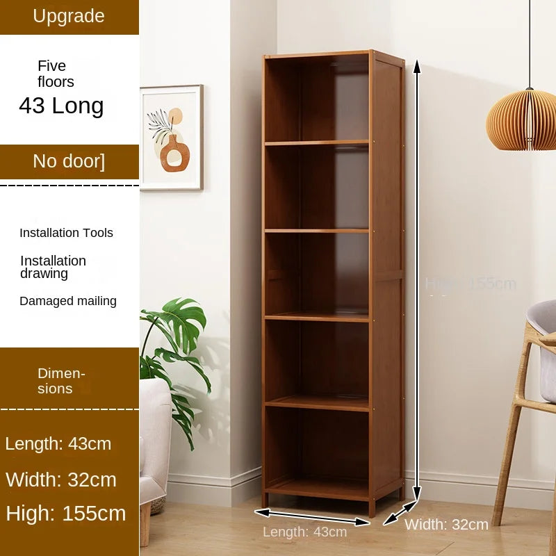 Bookcase with door, multi-layer storage rack, seam storage cabinet, living room display cabinet, bookshelf Oasis Select Fivelayers43cm