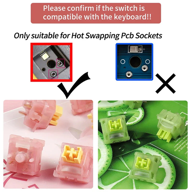 Outemu Silent Peach & Lemon V3 5-Pin Mechanical Switches Mechanical Keyboard Switch Oasis Select