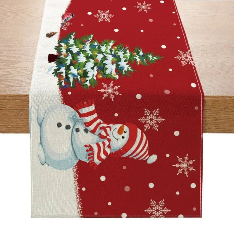 Christmas Table Runner Merry Christmas Decorations For Home 2025 Cristmas Table Flag Cover Navidad Noel Gift New year Tablecloth Oasis Select Style10 33x180cm