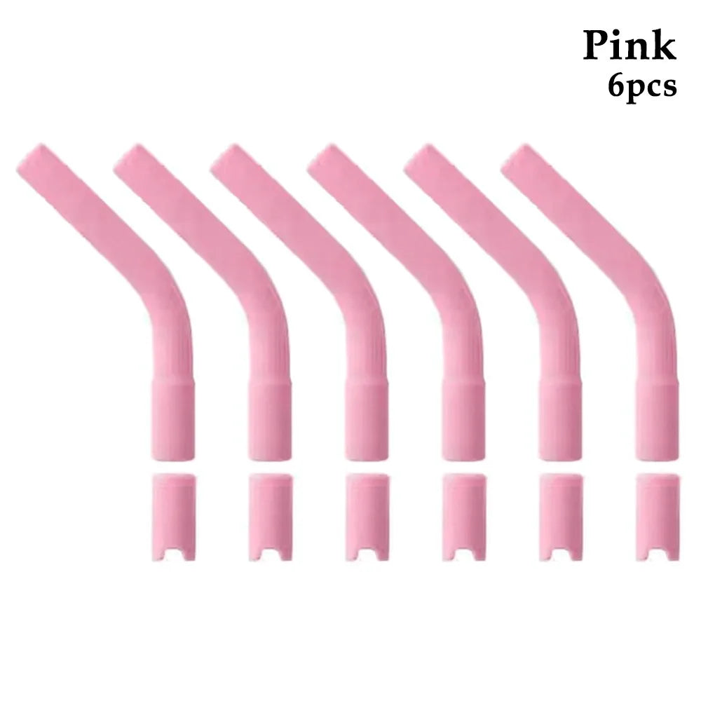 6Pcs Drink Blender Stick Drinking Straws Nozzle Tea Coffee Juice Universal Straw Head Colorful Drinkware Silicone Suction Nozzle Oasis Select 6Pcs Pink