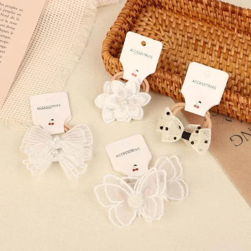 10-Pack Lace Butterfly Bow Hair Ties for Girls | Cute Set Girls Hair Accessories Oasis Select