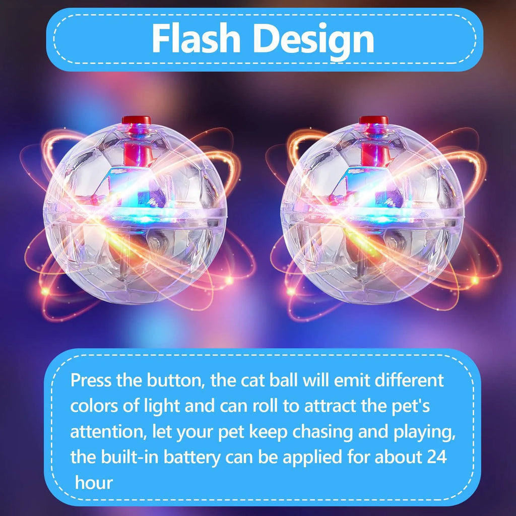 3Pcs Cat Motion Light Up Interactive Flash Ball Ghost Small Battery Powered Paranormal Equipment Portable LED Gift Pet Toys Oasis Select