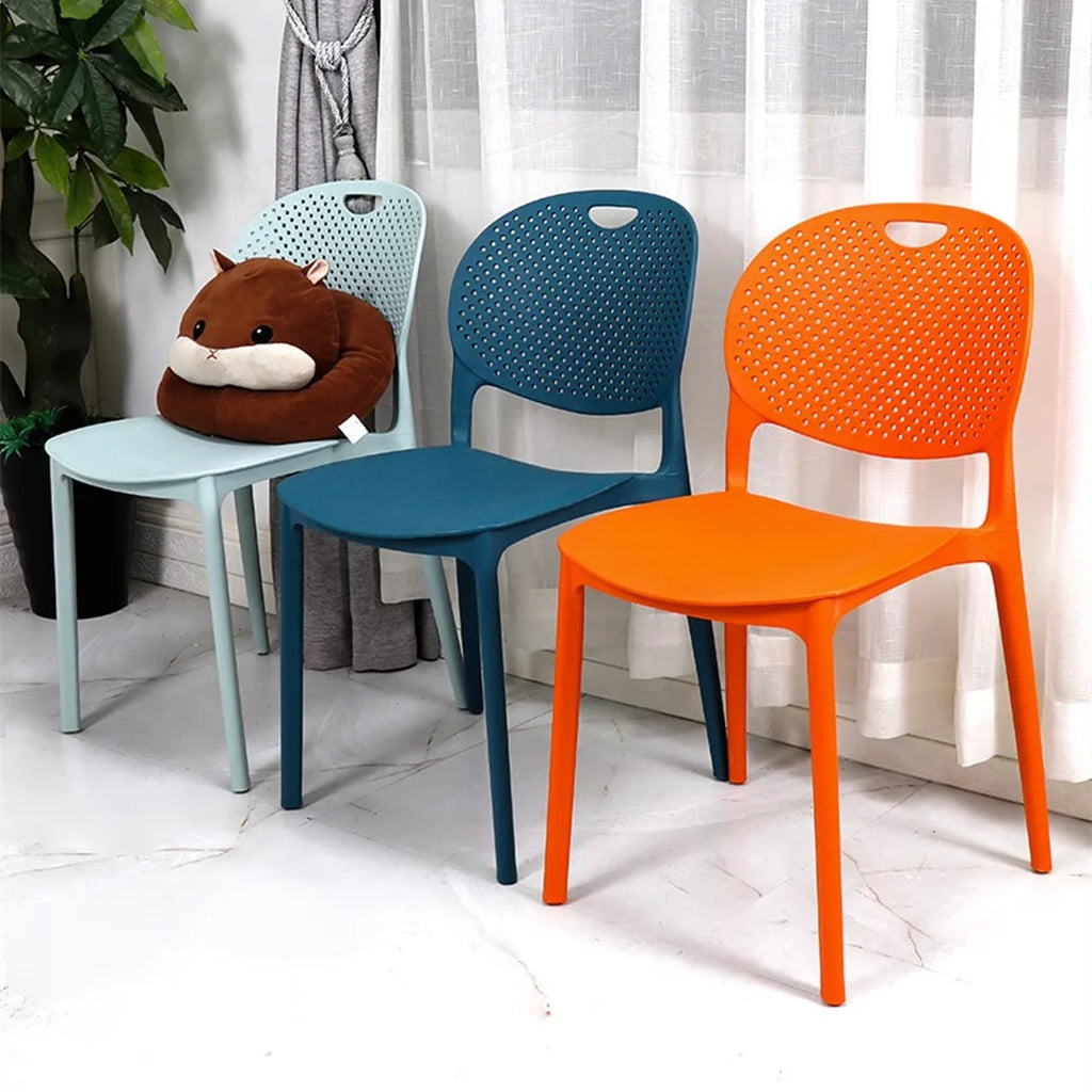 Plastic chair Back chair Thickened desk stool Study home bedroom Nordic creative dining chair can be stacked Oasis Select