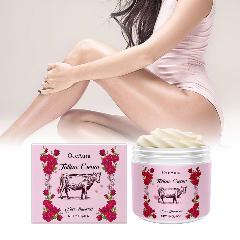 Rose Cow Fat Moisturizing Cream provides gentle care and hydration for soft, dry, and dull skin, nourishing the body with milk Oasis Select
