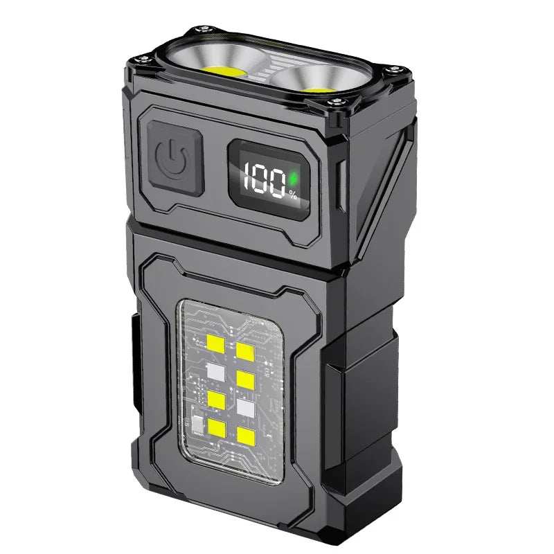2024 New Multifunctional COB Flashlight Ajustable Angle LED Outdoor Torch Portable Keychain Light Magnetic Camping Warning Lamp Oasis Select DC08