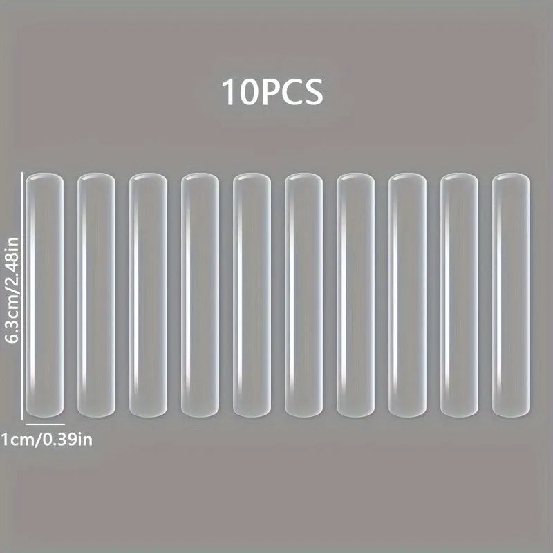 10pcs Clear Silicone Door Anti-Collision Pads, 6.3cm x 0.99cm - Transparent, Flexible Sealing Strips for Quieter Door Operation Oasis Select WHITE
