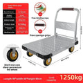 Steel plate pulling trolley trolley trolley handling thickened foldable portable silent trailer pulling flat truck Oasis Select 90-60-6-E