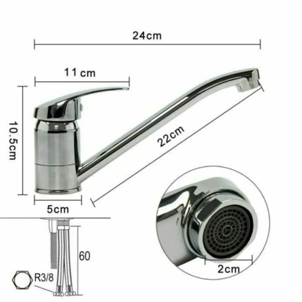 Single Lever Chrome Kitchen Mixer Tap – 360° Swivel Spout