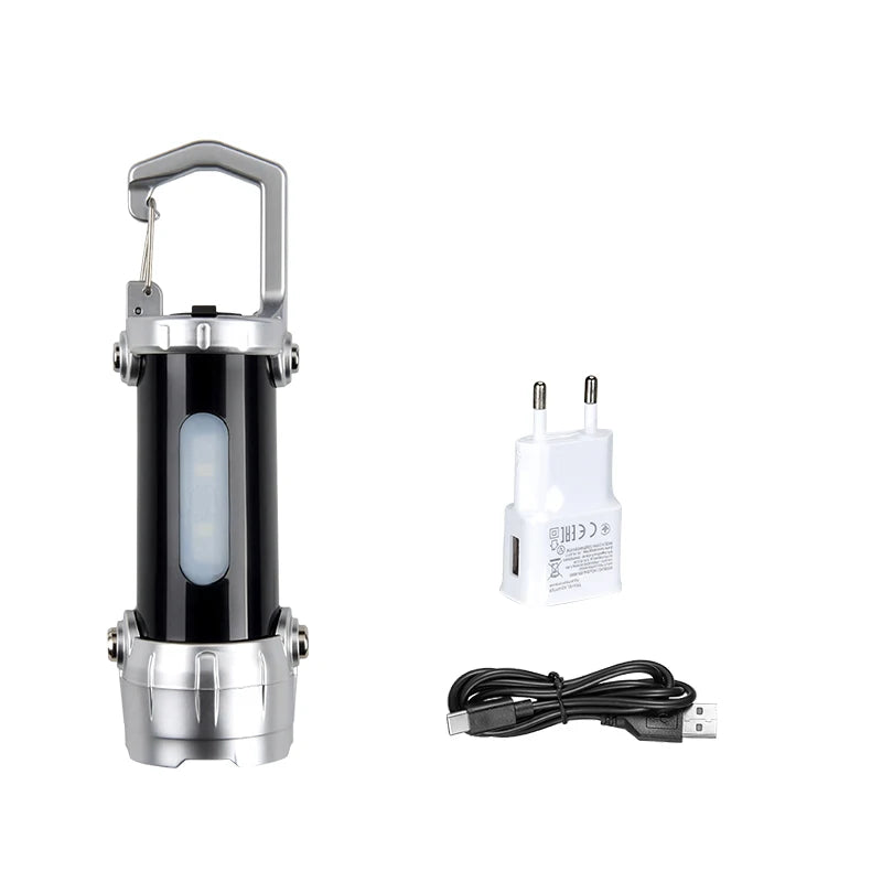 Mini COB Keychain Flashlight USB-C Rechargeable | Red Blue Strobe