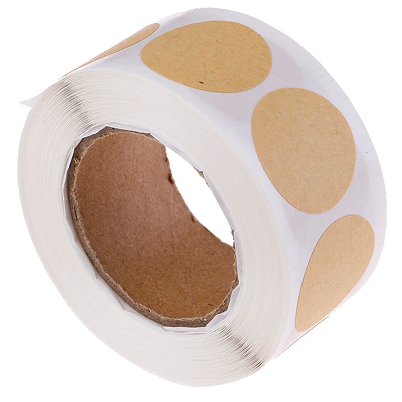 2.5cm 500PCs/Roll Kraft Round Stickers Self-adhesive Label Paper Sticker Classification Name Personalized Labels Stickers Oasis Select onesize