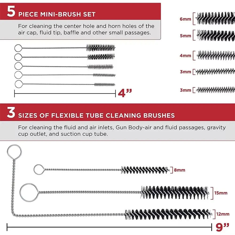 Airbrush Spray Nozzle Cleaning Brush Kit | 17/23Pc + Storage Case Airbrush Cleaning Kit Oasis Select