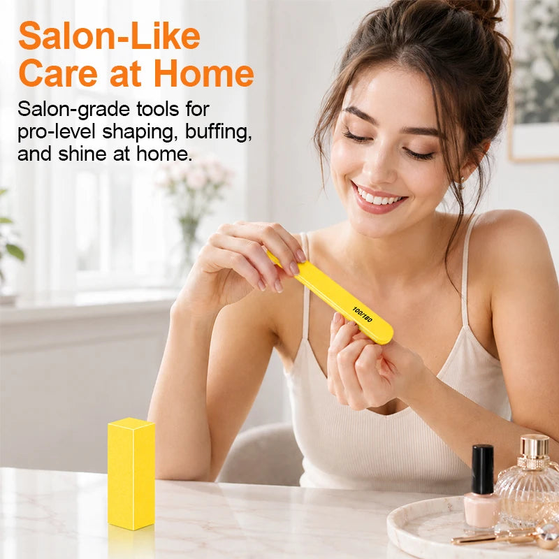 100/180 Grit Nail File & Buffer Block Set – Manicure Kit