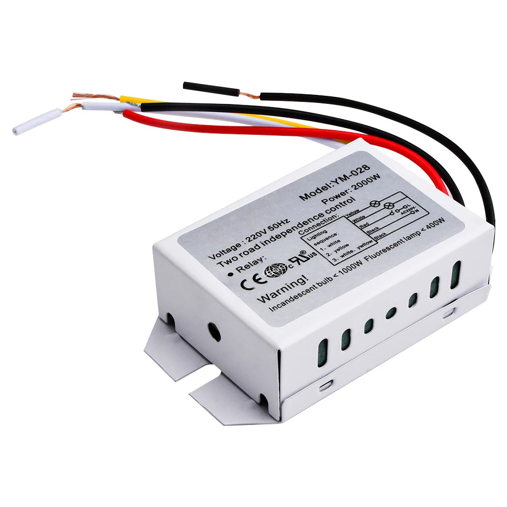 220V Two-Ways 3-Sections Digital Subsection Switch 2-Way Group Segmenter for Ceiling Light Independence Control Section Switch Oasis Select