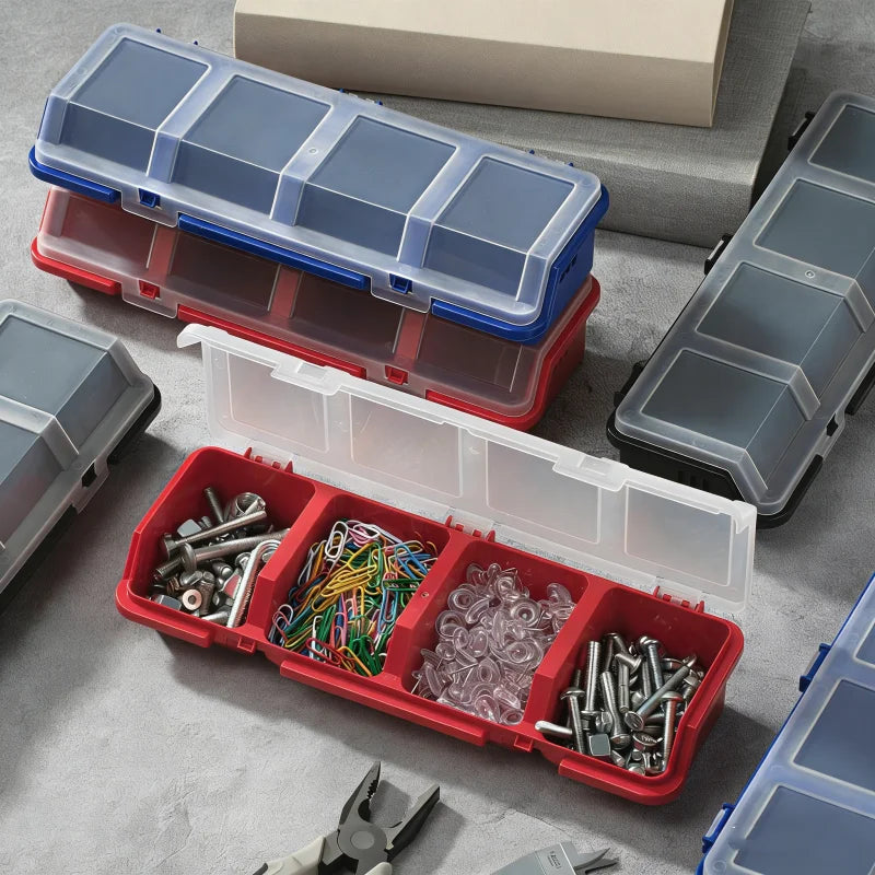 Plastic Tools Storage Box Bevel Connection with Cover Parts Screw Hardware Toolbox Jewelry Storage Case Components Sorting Tool Oasis Select