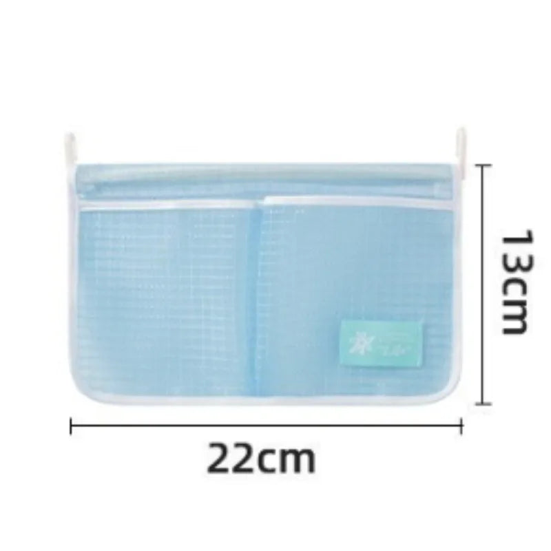 1Pcs Refrigerator Storage Mesh Bag Double Compartment Hanging Pouch Kitchen Organizer Pockets with Hook Washable Fridge Net Bag Oasis Select