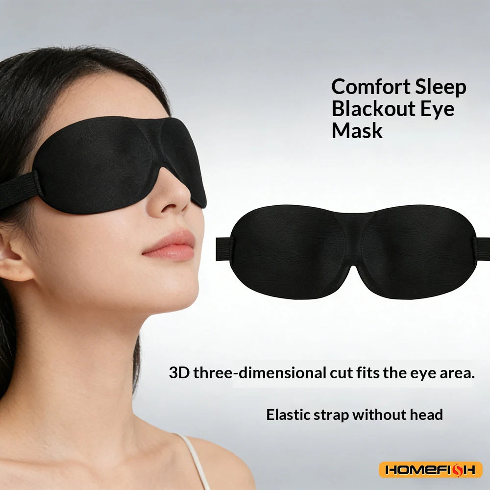 3D Adjustable Sleep Mask with Breathable Design, Blocks Light While Allowing Air Circulation for Eyes, Unisex Comfort Fit Oasis Select