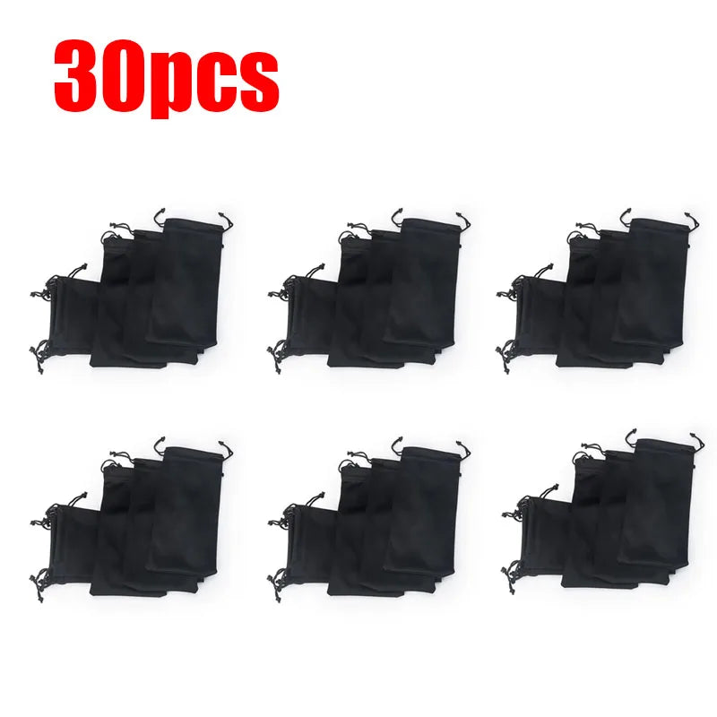 5/10/30pcs Portable Soft Cloth Waterproof Sunglasses Bag Microfiber Dust Storage Pouch Glasses Carry Bag Glasses Case Container Oasis Select 30pcs