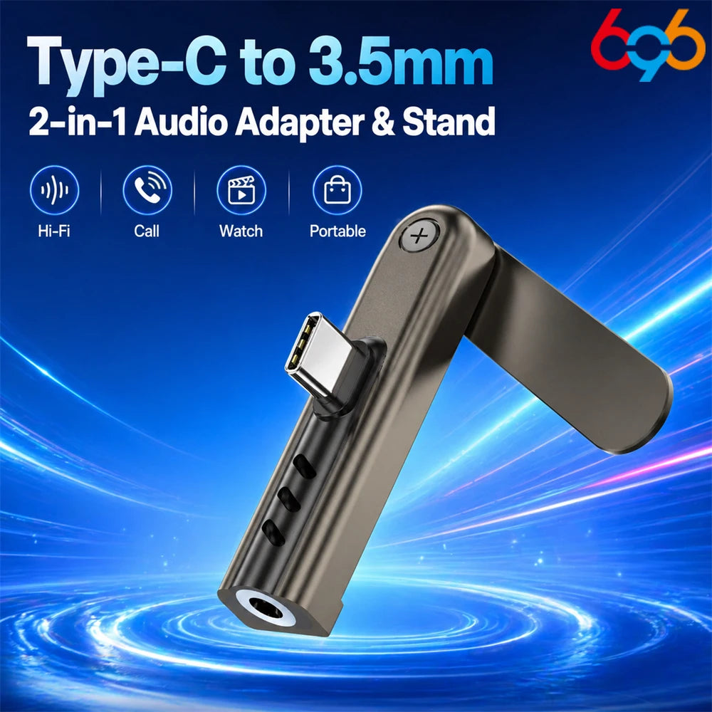 240W Fast Charging Foldable Type C Adapter, Multifunctional USB C to 3.5mm Audio Converter for Phone Charging & Data Sync Oasis Select