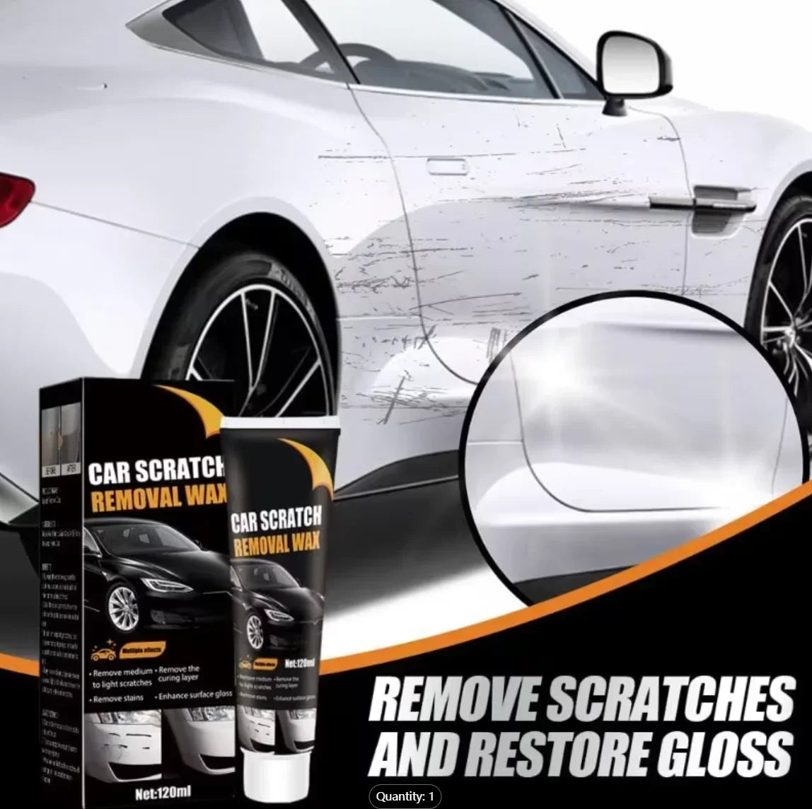 Car Scratch Repair Paste Car scratch repair paste with cloth and sponge Car wax for polishing and repairing paint scratches Deep Oasis Select