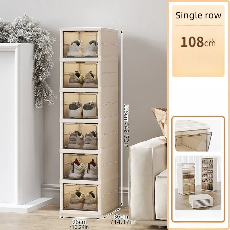 Foldable Shoe Box,One-piece|Magnetic Switch,Multi-style & Sizes|Wheeled,Living Room & Bedroom Use|Home,Shoe Storage Boxes Oasis Select Single 108cm