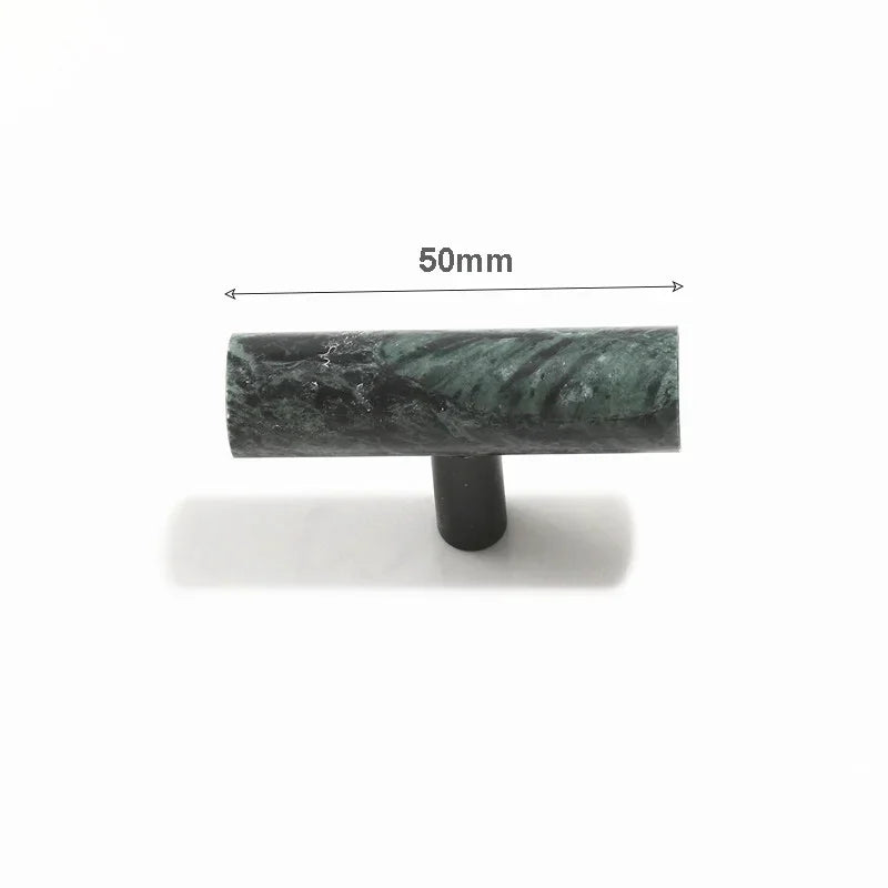 Green Cabinet Marble Handle Black Brass Hardware Wardrobe Pull Natural Stone Drawer Knobs Furniture Bar Oasis Select green 50mm