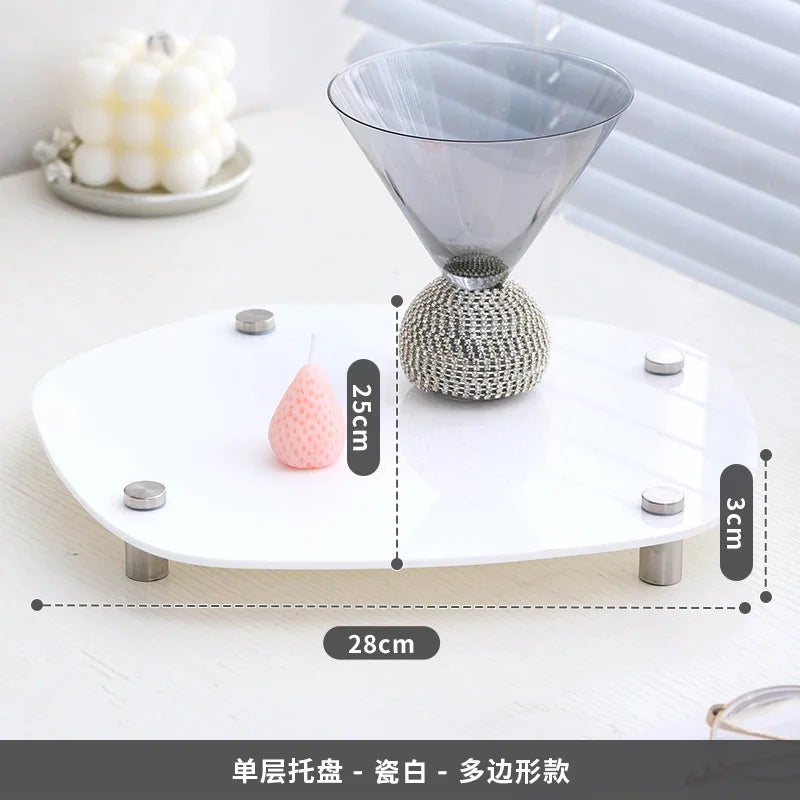 Acrylic Decorative Tray Organizer | Desk, Vanity & Shelf Display