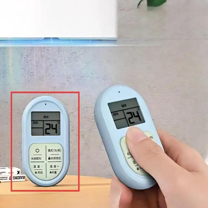 Portable Mini Universal Air Conditioner Remote Control Glow Buttons LCD Display No Setup Required For Home Office Daily Use Oasis Select Blue