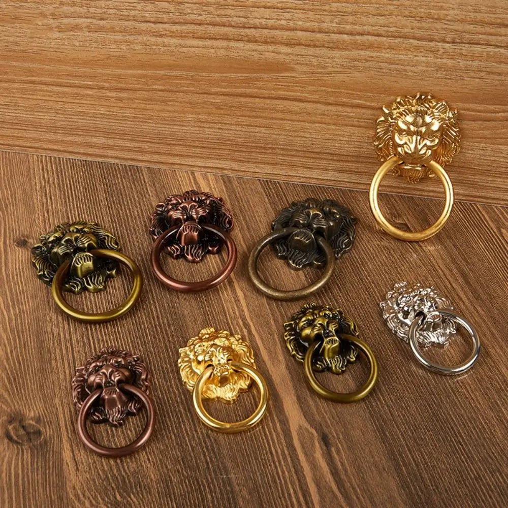 New Antique Lion Head Door Handle Decorative Pull Zinc Alloy Kitchen Cabinet Handles Home Hardware Multifunctional Drawer Knobs Oasis Select