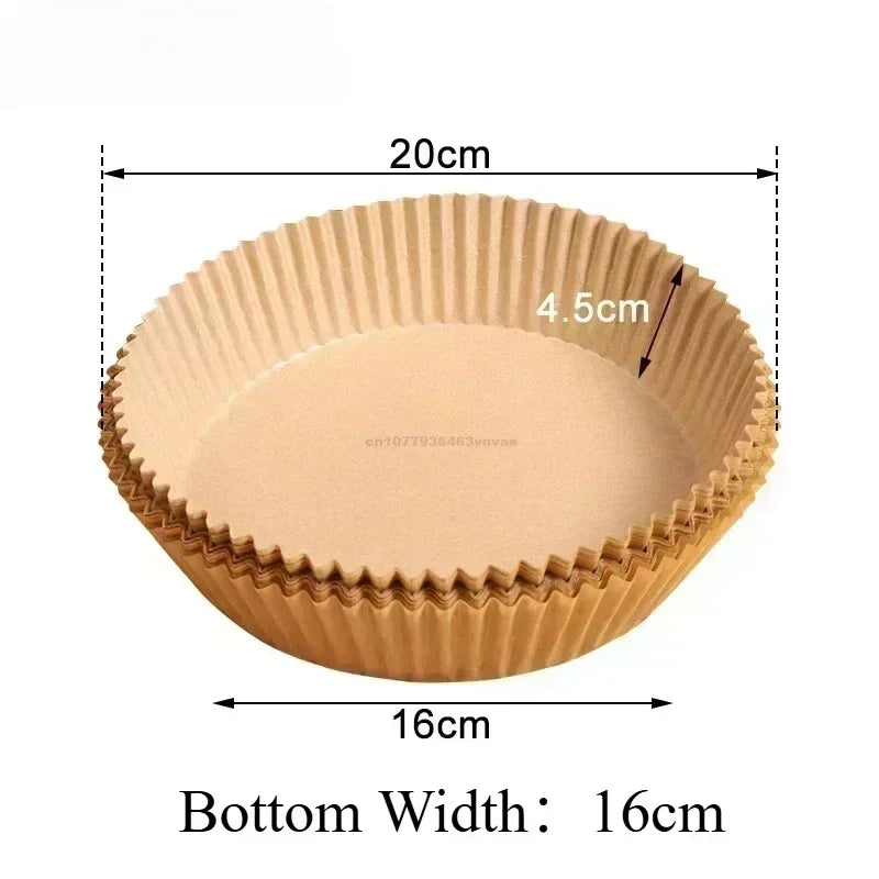 Cooking Paper Air Fryer Disposable Paper Square Round Baking Barbecue Plate NonStick Mat Kitchen Oven Oil Absorbing Paper Tool Oasis Select 16CM-Round 100PCS