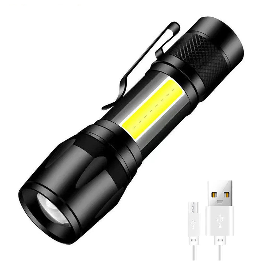 Mini COB LED Flashlight – 800 Lumen, Rechargeable & Waterproof EDC