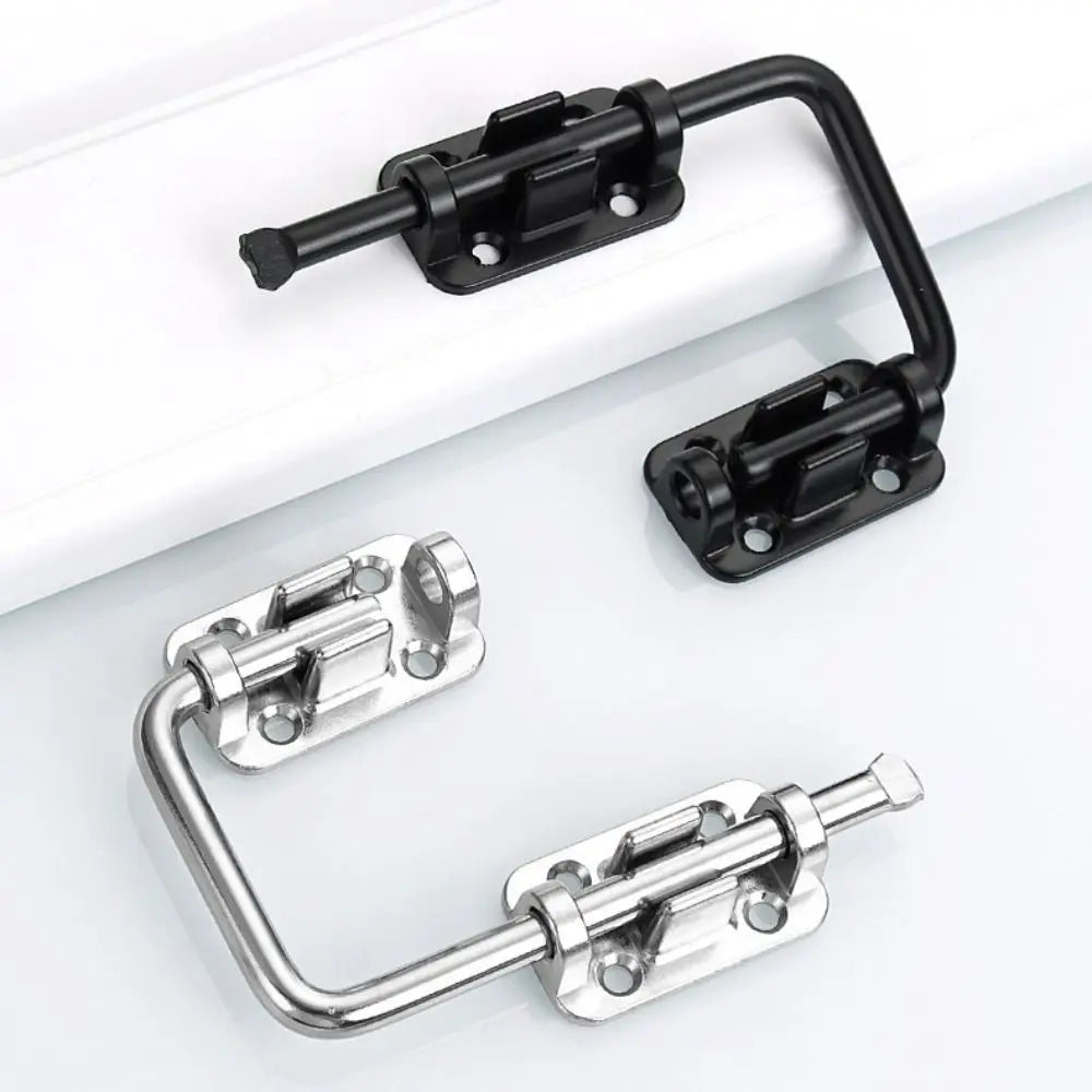 New Stainless Steel Door Latch Lock Non Perforated Gate Latch Thickened 90/180 Degree Anti-theft Buckle Door Bolts Safety Oasis Select